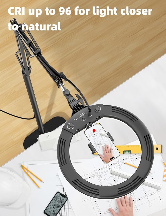 Ring Light Overhead Phone Mount, CRI Max 96 Professional