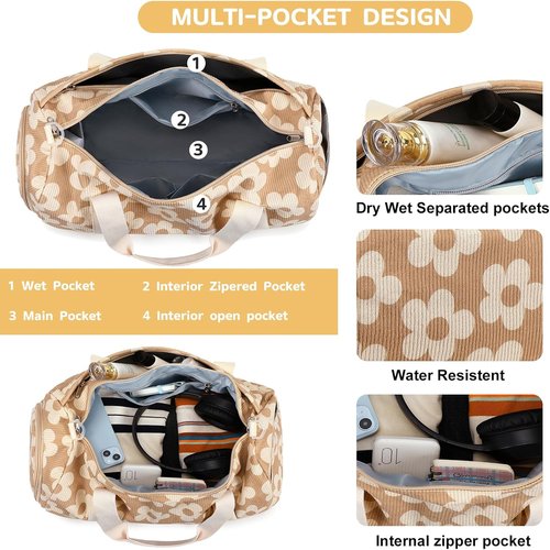 BLUBOON Duffle Bag - Cute Girls' Gym Bag with Shoe Compartment & Waterproof Design | Ideal for Travel