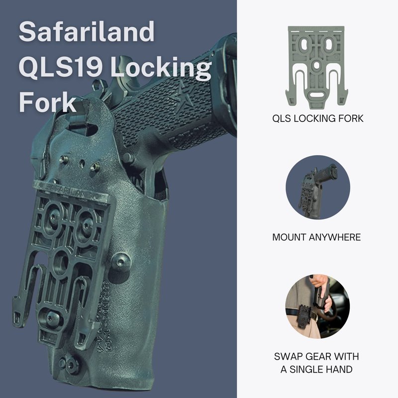 Safariland QLS19 Quick Duty Holster Locking Fork System (Foliage Green)