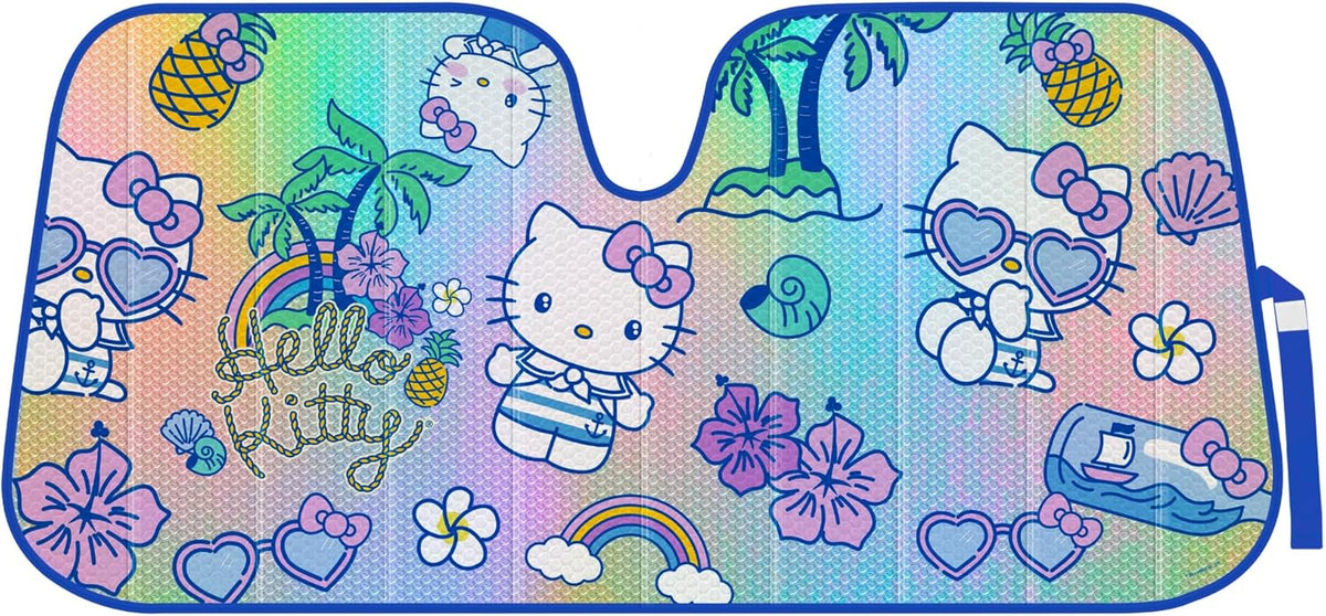 Carbella Hello Kitty Car Windshield Sun Shade, Official Sanrio Sun Shade for Car Window, Cute Sun Shade for Front Windshield, Hello Kitty Accessories for Women (Red Bow Dreams)