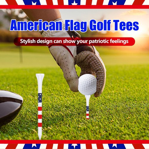 Dukars 3-1/4" Performance Golf Tees, Stars and Stripes, 100 Count