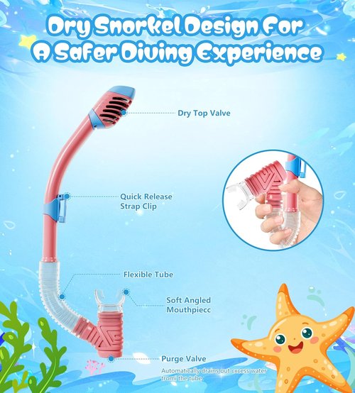 Aegend Snorkel Mask - Panoramic Anti-Leak & Anti-Fog Design for Adults, Youth & Kids | Includes Mesh Bag