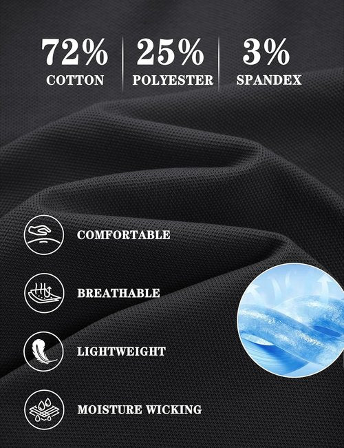 MAGNIVIT Men's Polo Shirt - Short Sleeve Cotton Pique | Moisture-Wicking Performance Golf Tee