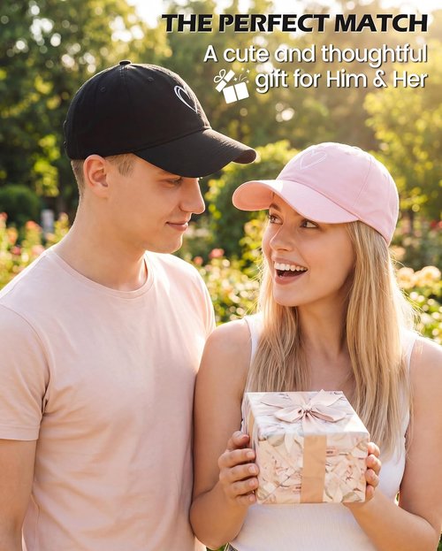 American Trends Women's Baseball Cap - Cute Heart Design, Adjustable Cotton Hat for Everyday Wear