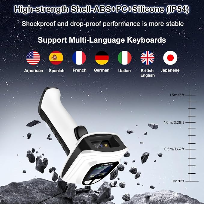 KUIIYER 1D QR 2D Barcode Scanner, Handheld Barcode Reader
