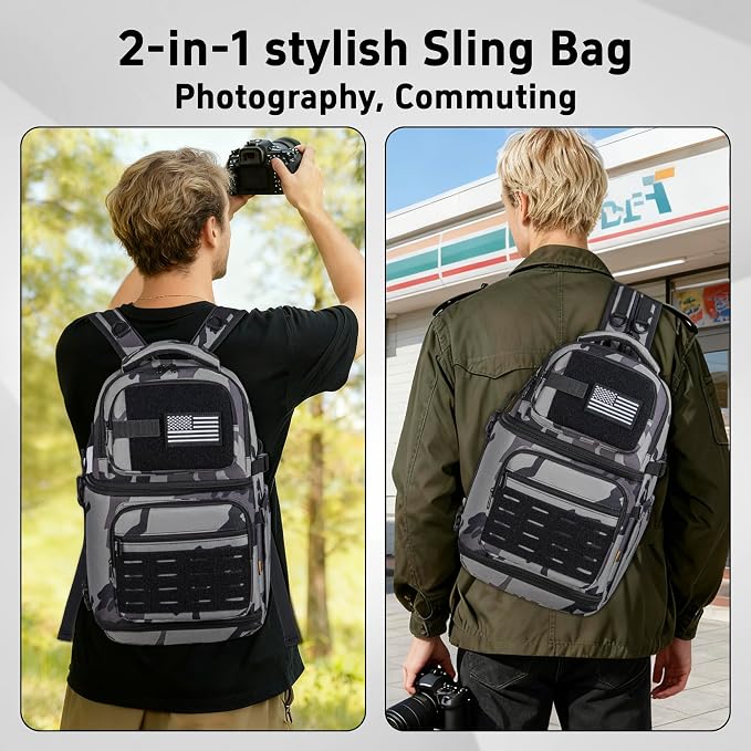 TORIBIO Camera Sling Bag, DSLR/SLR/Mirrorless Camera Bag