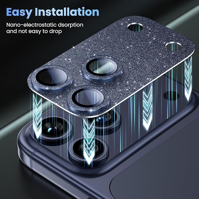Uyiton Compatible with iPhone 17 Pro Max Camera Lens Protector Bling