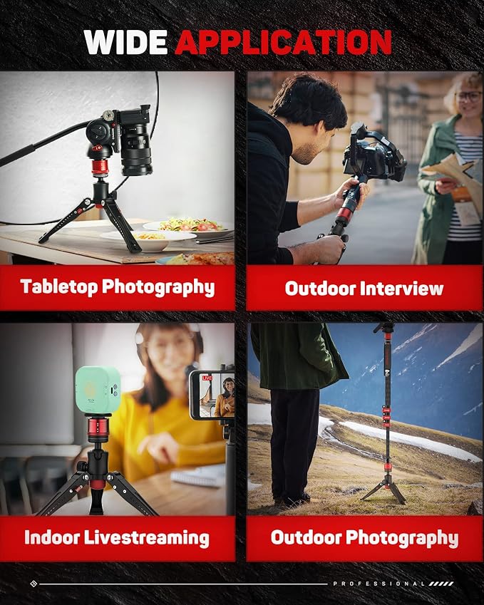 IFOOTAGE Monopod Base Cobra 3 Base, Aluminum Desktop Mini Tripod