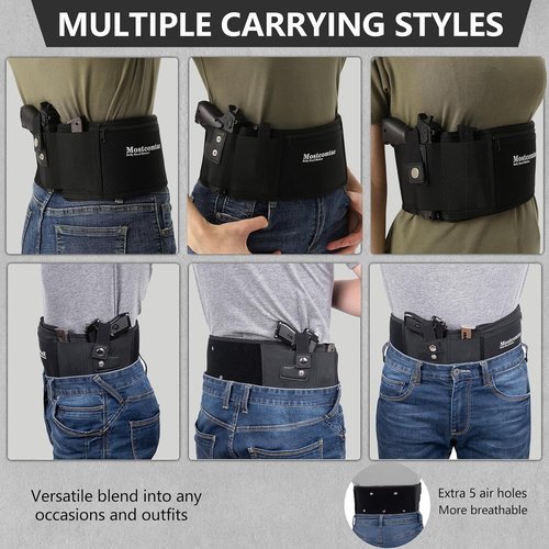 Mostcomtac Belly Band Holster - Breathable Neoprene Tactical Belt for Glock 19, 17, 43 & More