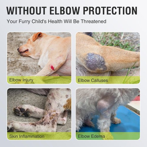 KISFLY Dog Elbow Protector XL for Large Dogs, Anti Lick Elbow Sleeve, Helps Relieve Calluses, Hygroma & Pressure Sores, Soft Breathable Support Wrap, Left Leg