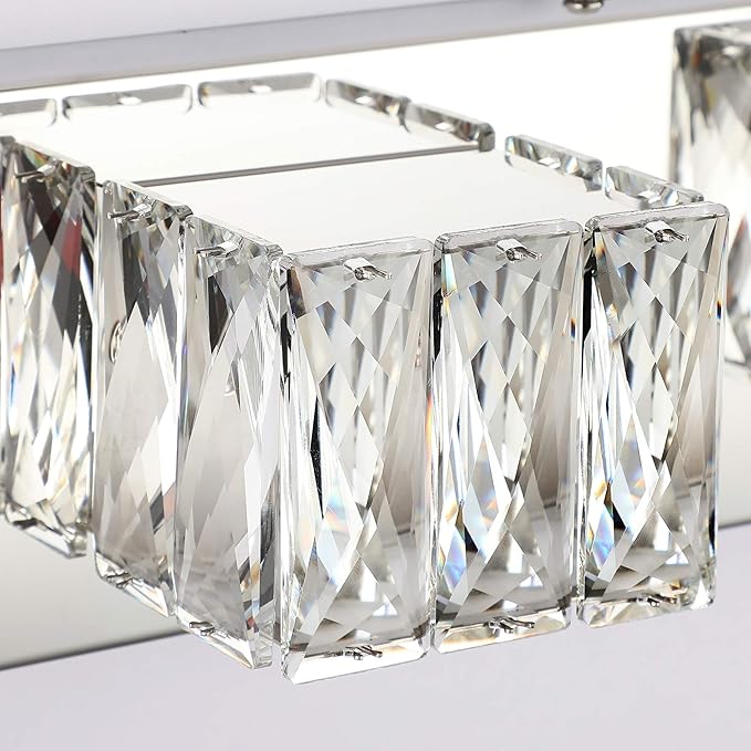 ZUZITO 5 Lights Bathroom Vanity Light - Crystal Modern Bathroom Light Fixtures - 30W Dimmable Vanity LED Lights for Restroom - Chrome Bath Light bar Cool White Light