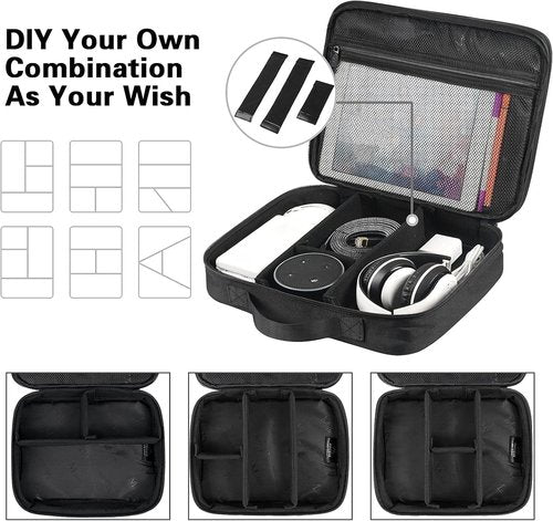 MATEIN Cable Organizer Bag - Large Travel Storage Case for Electronics | Fits Tablets Up to 12.9" - Black