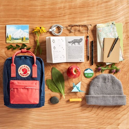 Fjällräven Kanken Rainbow Mini Backpack - Compact Everyday Carry, Durable Vinylon Fabric - Travel, Black-Rainbow Pattern, One Size