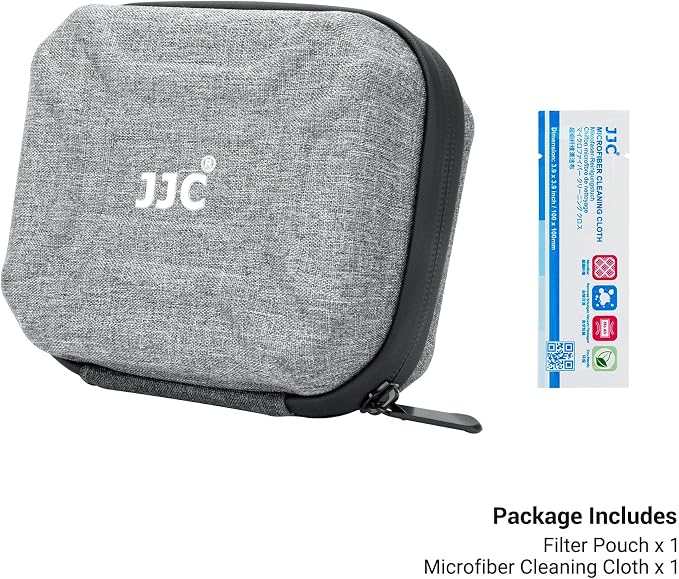 JJC 10 Pockets Hard Shell Lens Filter Bag Up to 95mm, Water Resistant &