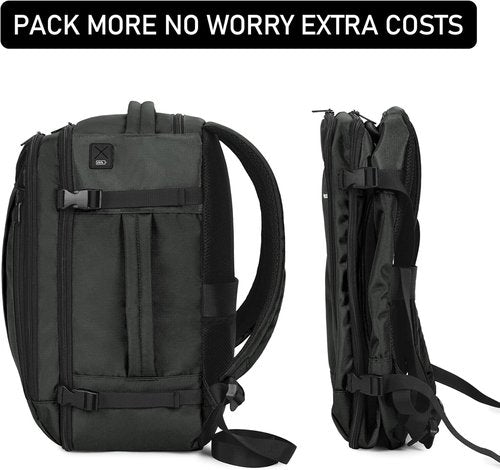 ECOHUB Travel Backpack - Airline Approved Personal Item Bag | Waterproof Gym Daypack with Charging Port - Gray, 18x14x8 Inches