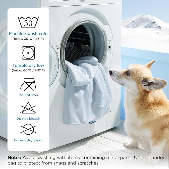 Bedsure Cooling Blanket for Small Dogs with Breathable Air-Core Fill Q-MAX>0.4 - Dog Cooling Mat Soft, Lightweight Pet Cat Throw Cold Blanket Washable for Summer, Arctic Blue, 25x35