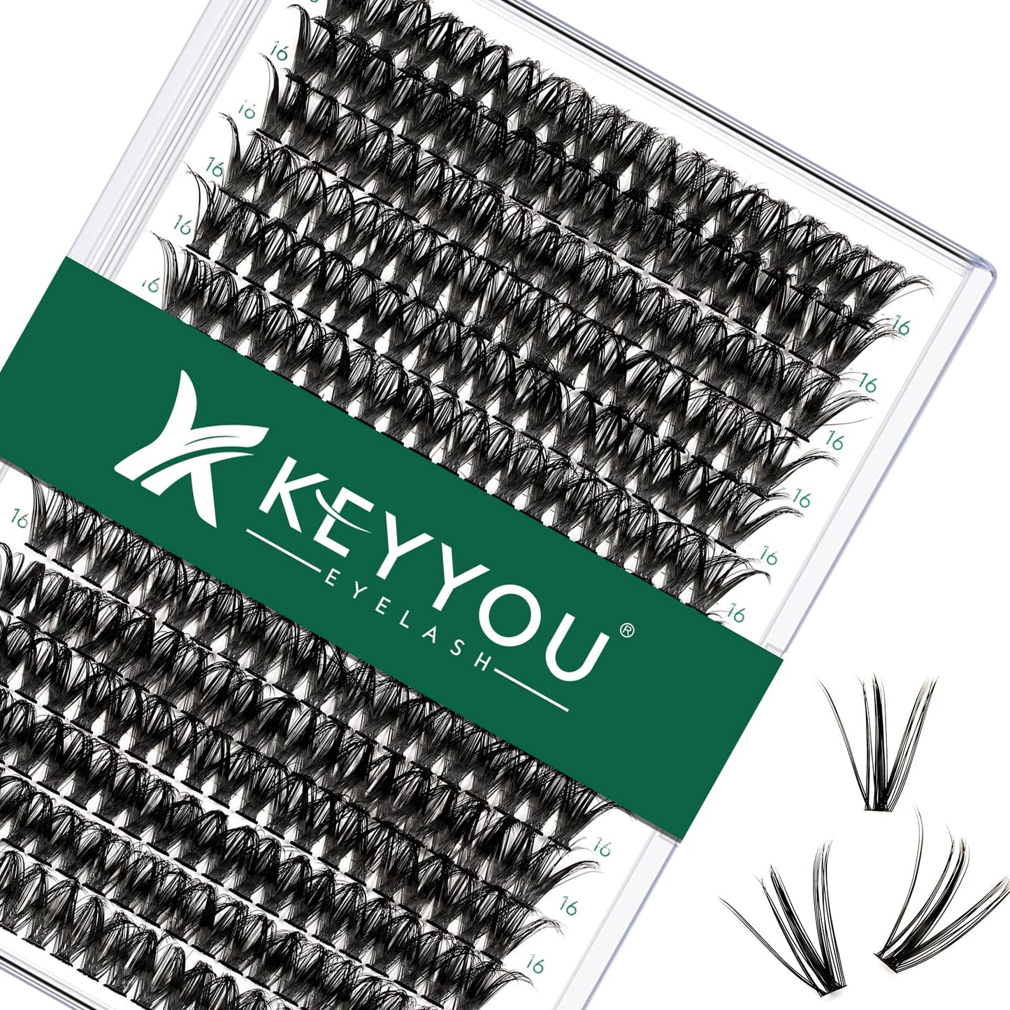 Lash Clusters 300Pcs Individual Lashes 50D 0.07D Curl 17Mm Diy Eyelash Extension Keyyou Large Tray Volume Soft&Natural Eyelash C