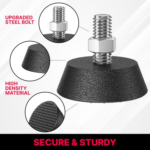 Crostice Exercise Bike Support Foot Pads Compatible with Peloton OG Bike & Bike Plus, Bike Replacement Parts, Upgraded Steel 3/8" Screws, Non-Slip Dot Texture, Noise Reduction