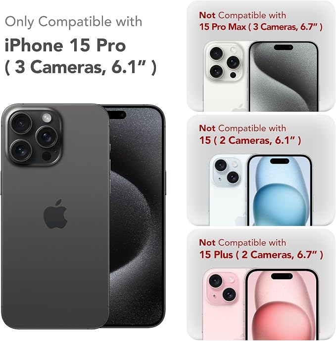 Magnetic for iPhone 15 Pro Case, Compatible