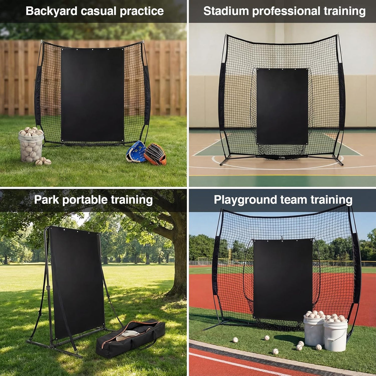 Skiennix Batting Cage Backstop - Heavy Duty 4'x6' Reinforced Net Saver for Baseball & Softball