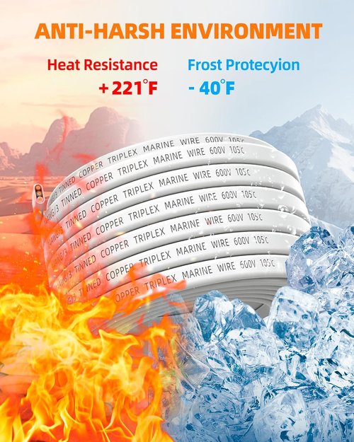 CONEPY 12 Gauge Marine Wire - IP68 Waterproof Tinned Copper Stranded Cable | 30FT for Boats, RVs, Solar