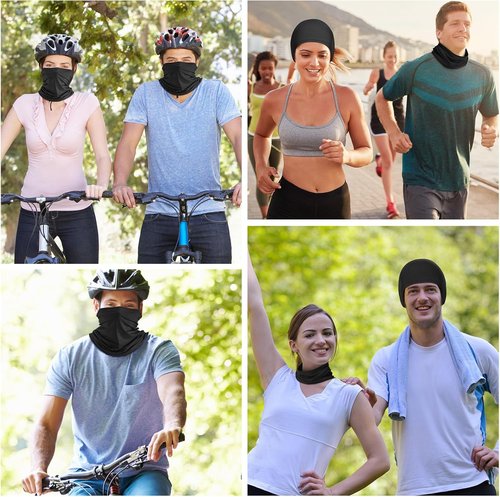 Geyoga UV Protection Cooling Neck Gaiter - Breathable Summer Face Mask Scarf | 6 Pieces Set