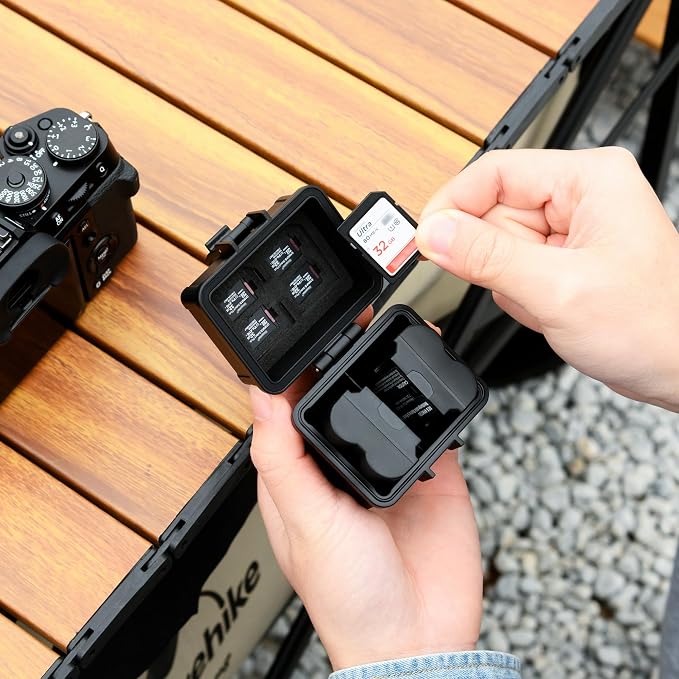 JJC Portable Camera Battery Memory Card Case, Battery Holder Organizer Box