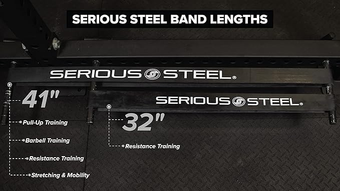 Serious Steel Fitness 32" Resistance Training Bands (Portable Exercise Band System Training Bands- Great for Individuals Under 5'10")