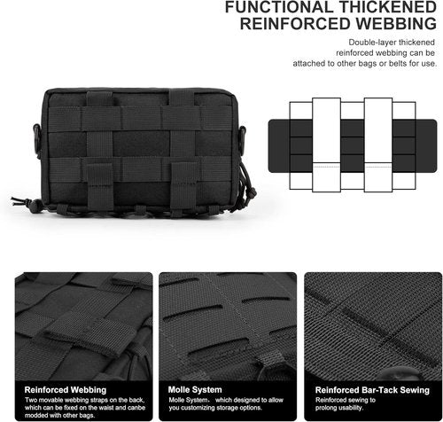 Mardingtop Tactical Molle Utility Pouch - Small Military EDC Tool Organizer Bag in Durable 600D Cordura