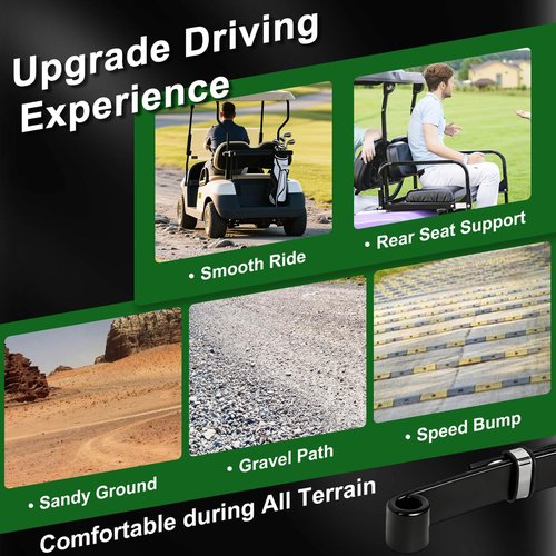 Cartalia Upgraded Heavy Duty Rear 3-Leaf Springs Kit for EZGO TXT/Medalist Electric 1994-2013 and Gas 1996-2008 Golf Cart Suspension with Bushings Sleeves & U-Bolts Replace OEM 74207-G01 Load Capacity