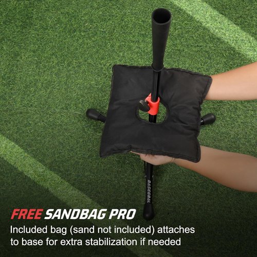 BaseGoal Baseball Tee for Kids - Adjustable Youth Batting & Softball Hitting Tee | Portable Travel Design