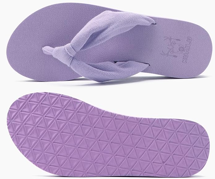 KuaiLu Flip Flops for Women with Arch Support Yoga Mat Comfortable Summer Beach Walking Thong Cushion Sandals Slip On Indoor Outdoor