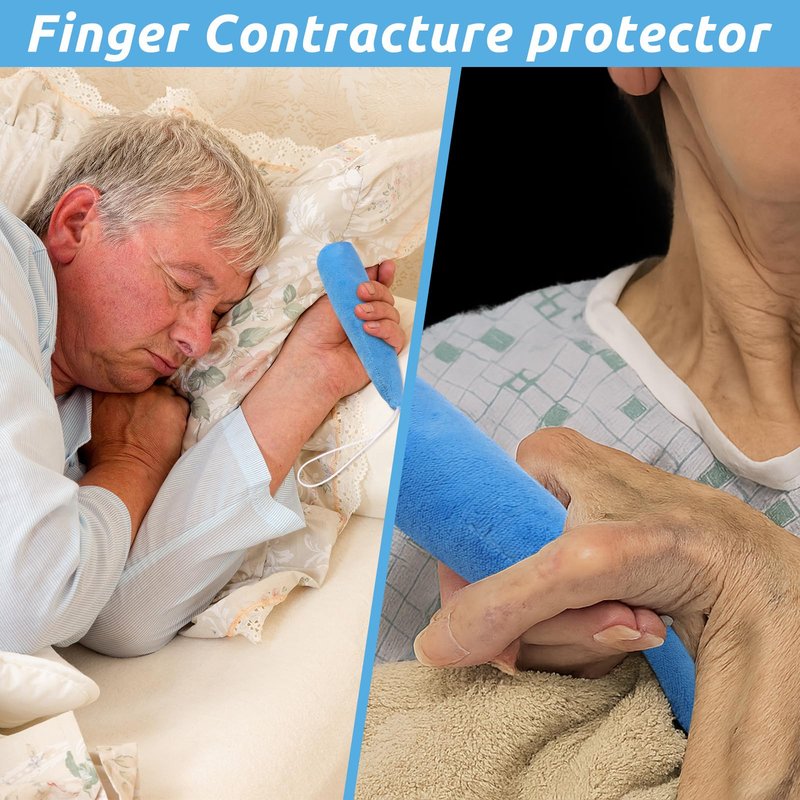 Soulchen 4 Pcs Palm Protector for Hand Carrot Shape Contracture Cushion with Wands, Support Finger Open Prevent Hand Contracture for Parkinson Dementia Arthritis