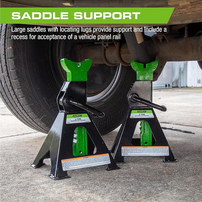 ARCAN 3-Ton Ratcheting Jack Stands, Pair, Model ALJS3
