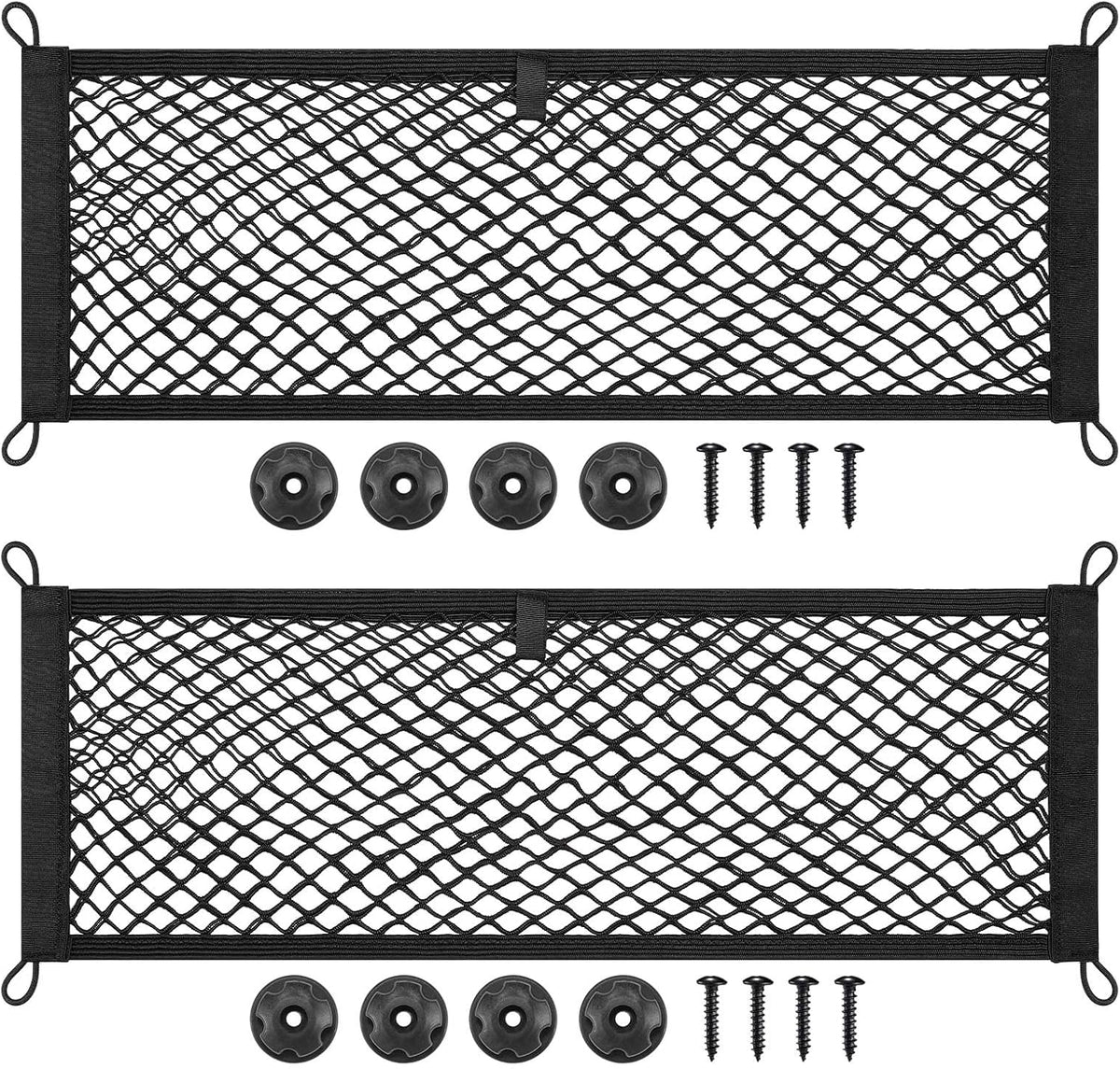 TOBWOLF Car Storage Net Bag, 2PCS 9.8'' X 23.6'' High-Elastic Mesh Pocket