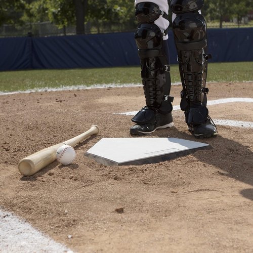 Champion Sports Universal Homeplate - Durable Molded Rubber with Metal Bottom & Ground Anchor Spikes