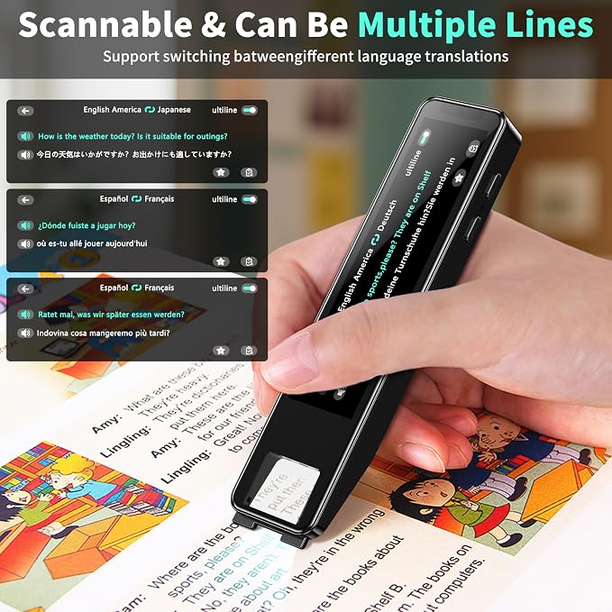 Scan Pen Translator for 142 Languages, Instant 2-Way Voice & Text Translation