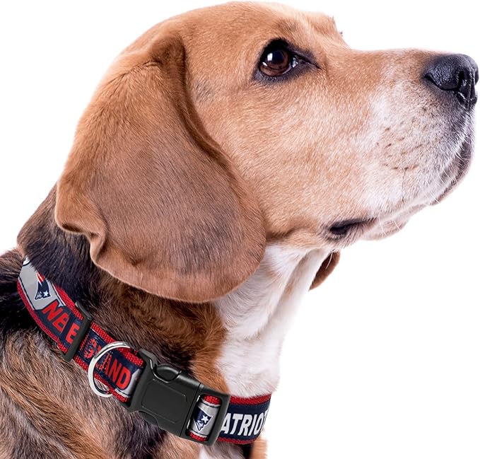 NFL PET Collar New England Patriots Dog Collar, Large Football Team Collar for Dogs & Cats. A Shiny & Colorful Cat Collar & Dog Collar Licensed by The NFL