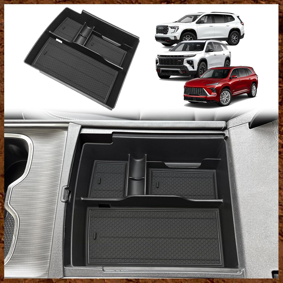 Muslogy Console Hidden Organizer for 2024-2026 Acadia/Traverse/2025+Enclave