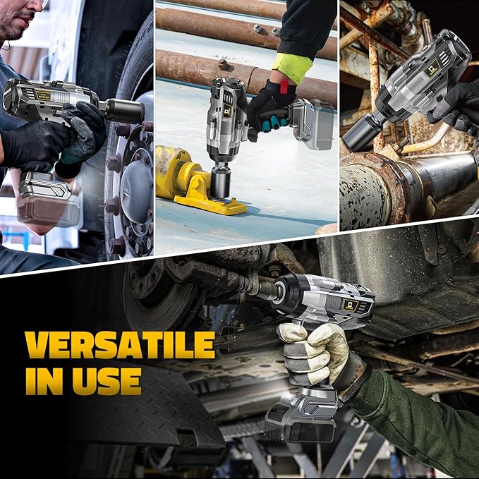 Cordless Impact Wrench 1/2 inch Compatible with DeWalt 20V Battery: 1700FT-LBS High Torque Impact Wrench Heavy Duty Tool with 6 Sockets - Brushless Electric Impact Gun LED Work Light - Bare Tool Only