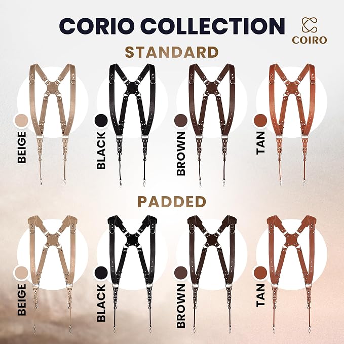 C Coiro Dual Camera Harness Shoulder Leather Camera Strap