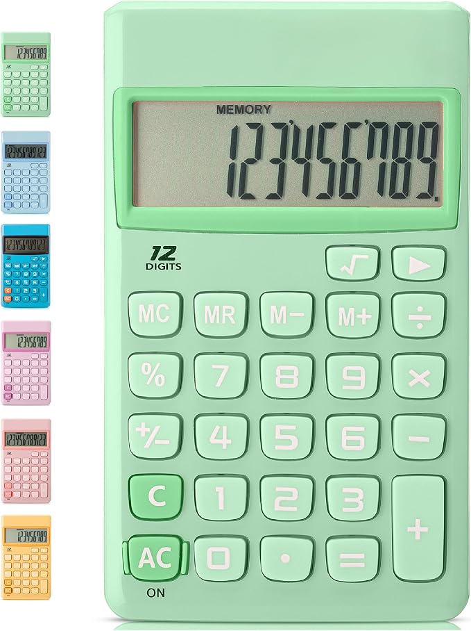 Mr. Pen- Standard Function Calculator, 12 Digits, Small Calculator, Pastel