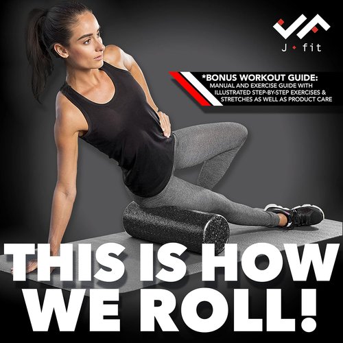 JFIT High Density Foam Roller - Speckled Orange | 18-Inch for Enhanced Muscle Recovery