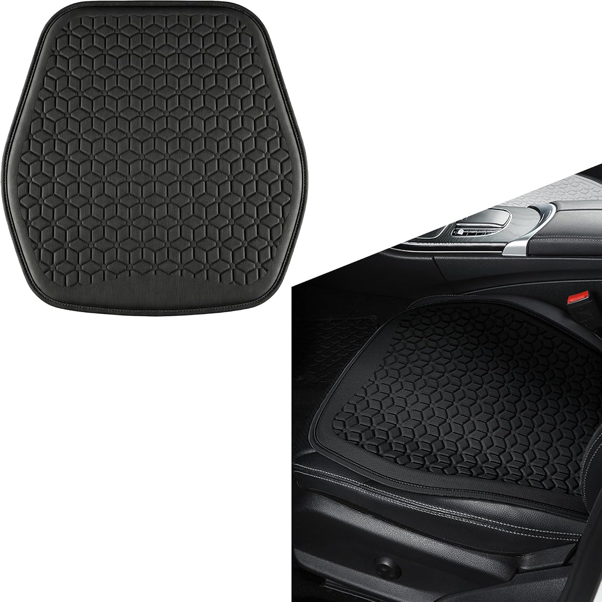 Thin Gel Car Seat Cushion, Non-Slip & Comfortable Automotive Front Seats Cushion Pad for Driver, Breathable Vehicle Interior Mat Cover Accessories,Gray