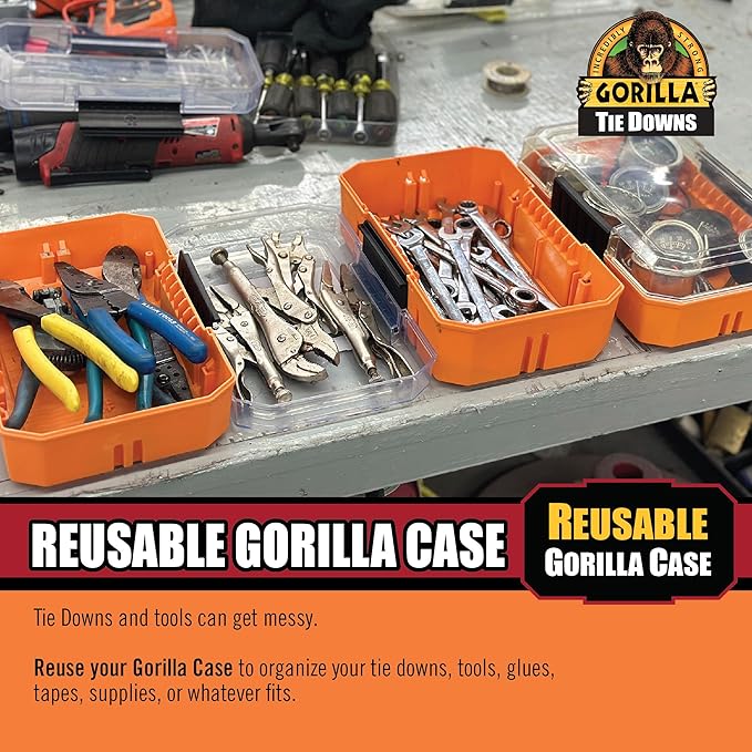 Gorilla 93001 2 Pack 1" x 16' Ratchet Strap with Orange Gorilla-Grip Handle