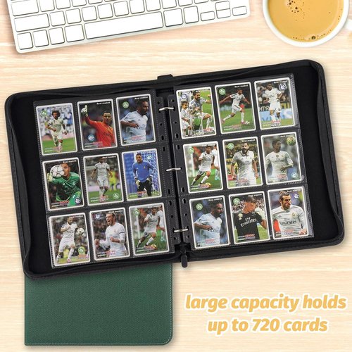 GERMUN 9 Pocket Card Binder - Premium Zip Trading Card Album for MTG, TCG & Sports Cards | Dark Green