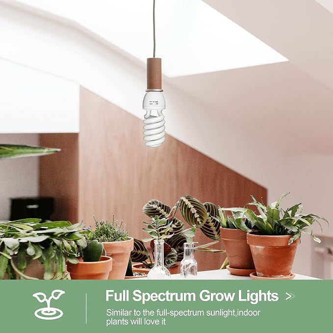 EMART Full Spectrum Light Bulb, 4 x 45W 5500K Spiral CFL Daylight