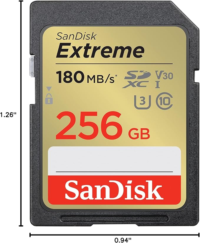 SANDISK 256GB Extreme SDXC UHS-I Memory Card