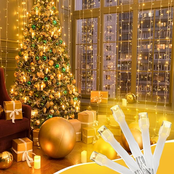33FT Warm White String Lights – 100 LED Waterproof Fairy Lights on Clear Wire, Indoor Outdoor Christmas Wedding Patio Bedroom Party Decorations (33FT, Warm White)