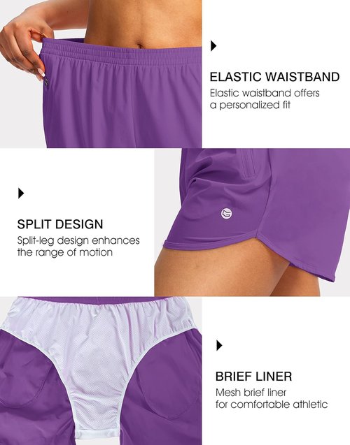 G Gradual Women's Running Shorts - Quick Dry Athletic Gym Shorts with Zipper Pockets | 3" Comfy Liner